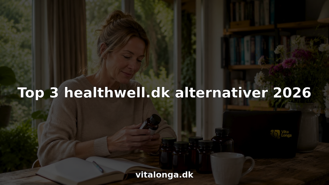 En person sidder derhjemme og gennemgår forskellige kosttilskud for at finde ud af, hvilke der passer bedst til deres behov.