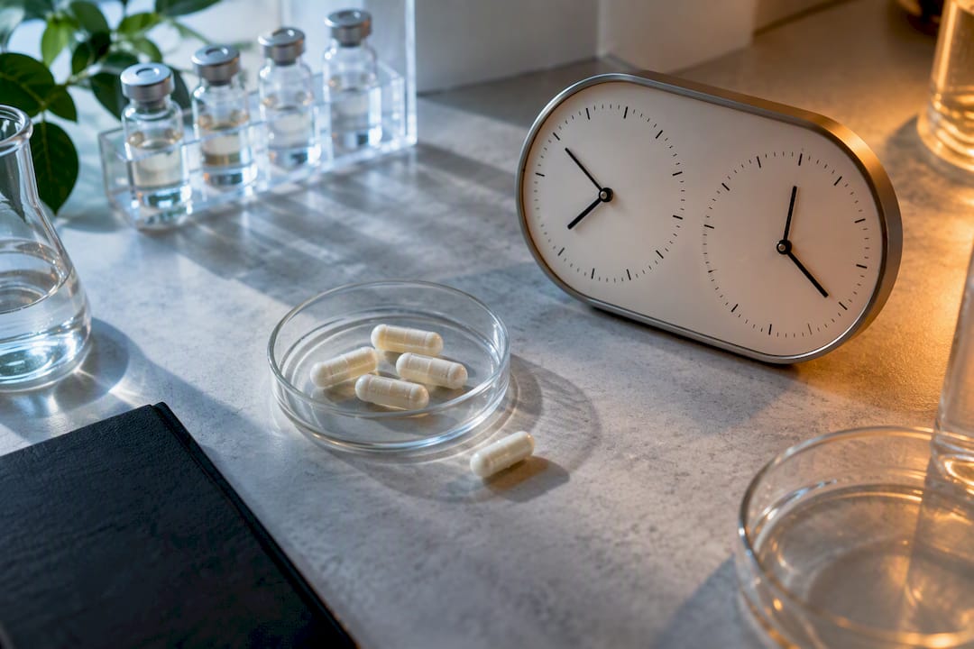 Laboratoriekalender ved siden af NMN-studiematerialer